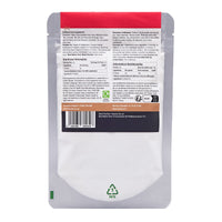 SC Nutra D-Ribose Original Powder Eco Refill Pack. Back of pack. Directions, Suitable for, Nutritional information and recycling information.