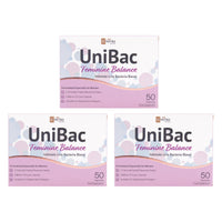 UniBac Advanced Feminine Balance Bundle. 3 x UniBac Feminine Balance Live Bacteria Blend. 3 for 2 Bundle.