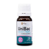 Front of bottle for UniBac Infant Drops – Live Bacteria. Also known as UniBac Infant Drops Live Probiotic Blend.