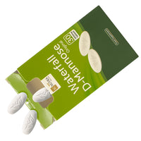 Lifestyle image showing the Waterfall D-Mannose 1000mg Tablets cardboard dispenser being used. With a push up top these dispensers are economical and travel friendly.
