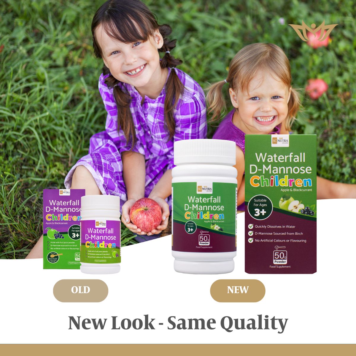 SC Nutra – New Look, Same Quality slide. Show differences from old packaging to new.