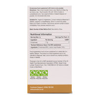 Box side for Waterfall D-Mannose Lemon powder. Shows instructions: Take 2-3g of powder twice a day. Maximum dose: 3g six times a day. Refer to website for more information. 