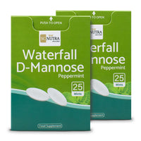 Waterfall D-Mannose Mints Dispensers. Plastic free & made of card – Environmentally friendly and travel sized dispensers.