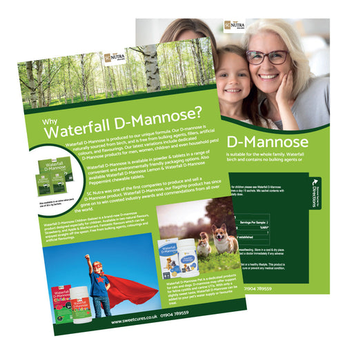 ZPOSFREE - Leaflet with Waterfall D-Mannose Sample (3g) - Use code SCNH5 at checkout