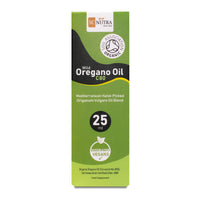 Wild Oregano Oil C80 box front. Suitable for vegans. Oil of Oregano. 80% carvacrol, non GMO.