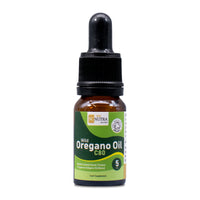 SC Nutra Wild Oregano Oil C80 5ml bottle front. Brown glass bottle with black pipette. 