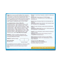 Back of box for UniBac Advanced 17. Directions: Take 2 capsule with breakfast. Includes 17 friendly bacteria strains from Lactobacillus and Bifidobacterium families.